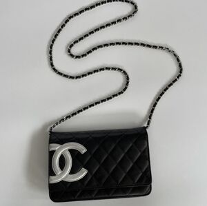 CHANEL / CAMBON WALLET ON CHAIN / BLACK